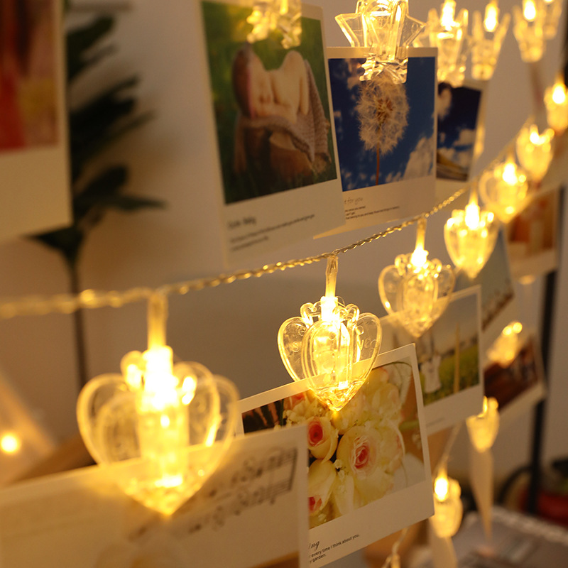Led Fairy String Lights - Lampki sznurkowe w kształcie serca, ciepłe