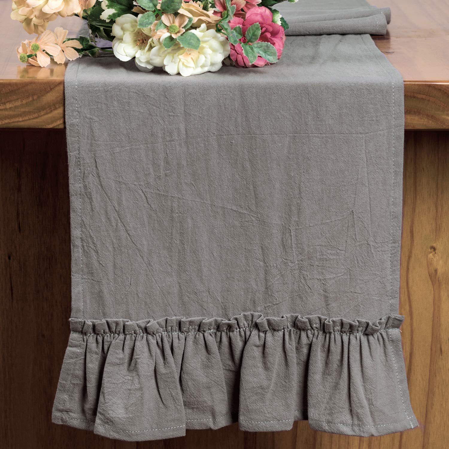 Bawełniane falbany bieżnik na  – Christmas Table Runner recenzja i cena